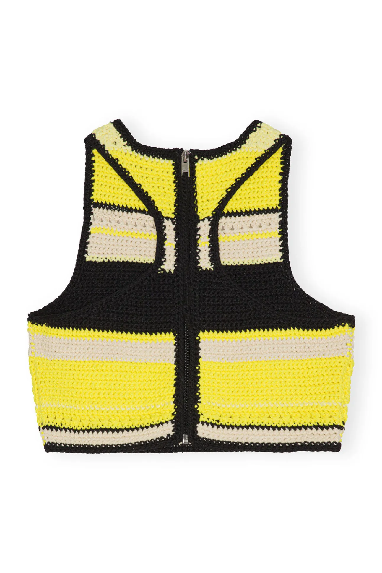 Clearance GANNI Gehakeltes Racerback-Bikinioberteil Golden Kiwi