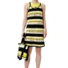 Shop GANNI Gehakeltes Slip-Kleid Golden Kiwi