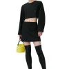 Discount GANNI Gekurzter Gestreifter Blazer Black
