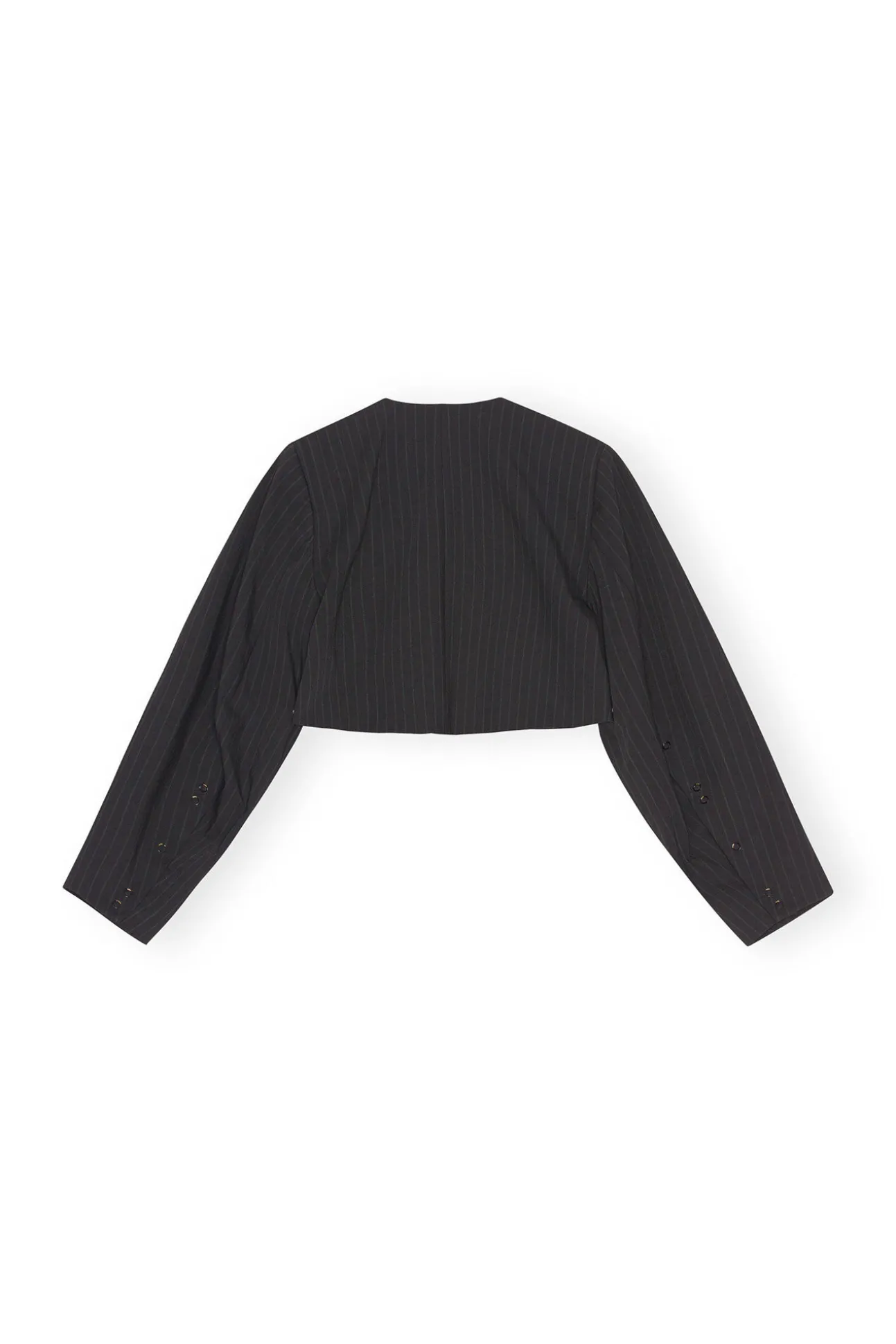 Discount GANNI Gekurzter Gestreifter Blazer Black