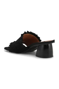 Clearance GANNI Gesmokte Pantoletten Mit Niedrigem Pfennigabsatz Black
