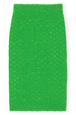 Best GANNI Gesmokter Satin-Rock Classic Green