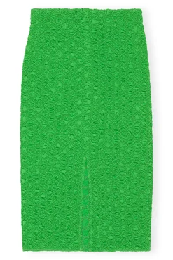 Best GANNI Gesmokter Satin-Rock Classic Green