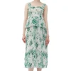 Sale GANNI Gesmoktes Midikleid Aus Plissiertem Georgette Egret