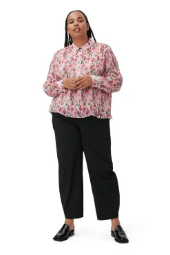 Sale GANNI Gestreifte Hose Mit Mittelhoher Taille Black
