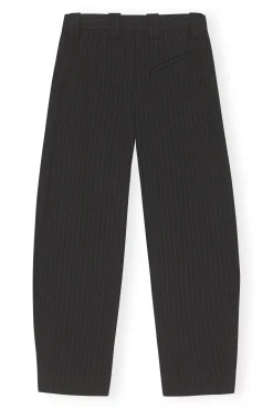 Sale GANNI Gestreifte Hose Mit Mittelhoher Taille Black