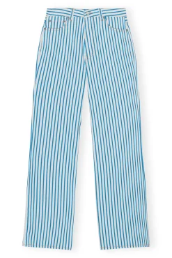 New GANNI Gestreifte Magny-Jeans Bright White