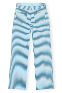 New GANNI Gestreifte Magny-Jeans Bright White