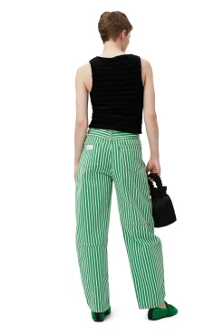 Discount GANNI Gestreifte Stary-Jeans Kelly Green