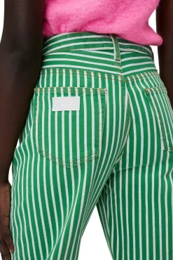Discount GANNI Gestreifte Stary-Jeans Kelly Green