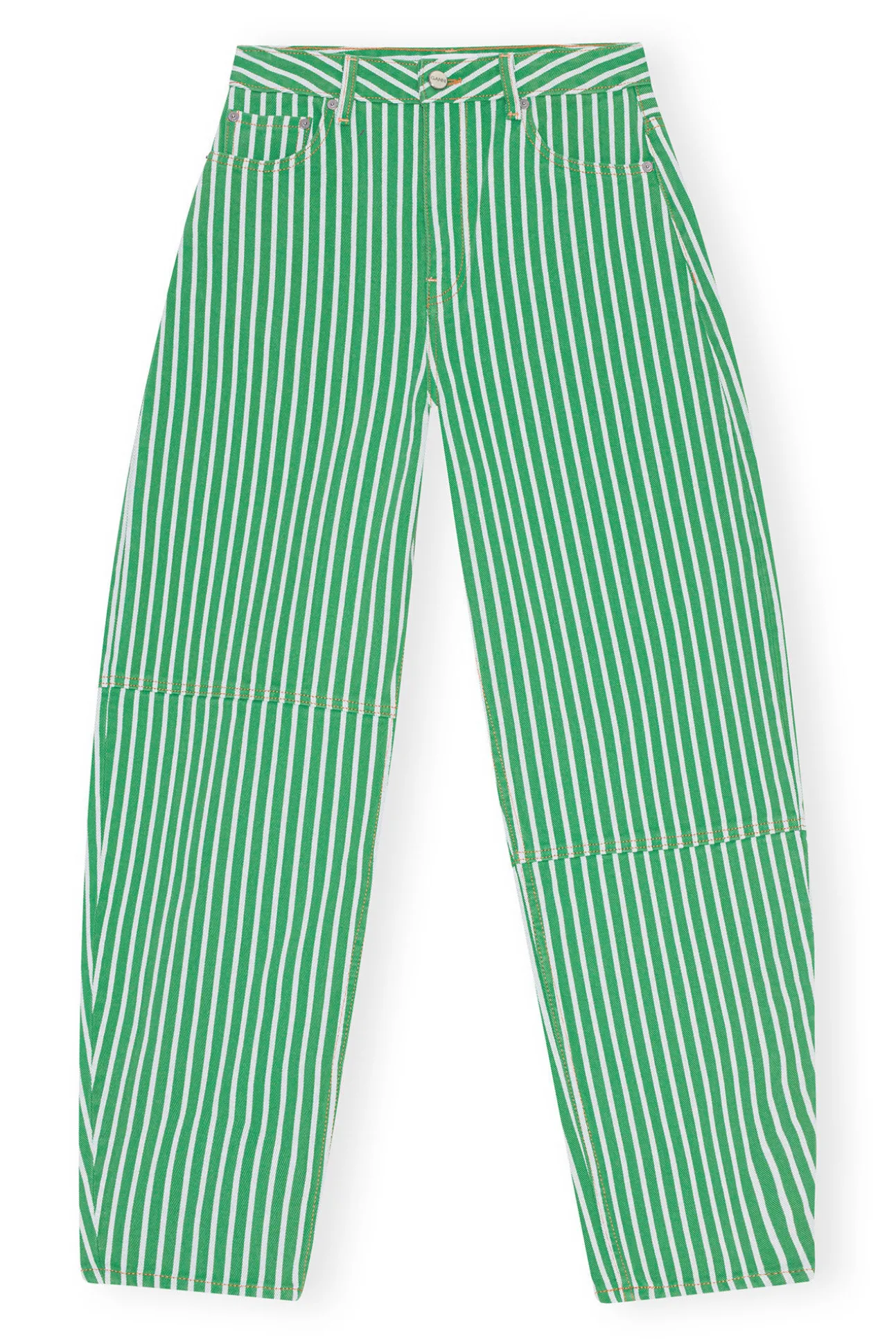 Discount GANNI Gestreifte Stary-Jeans Kelly Green