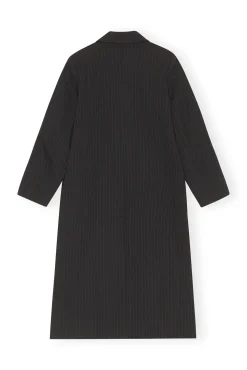 Sale GANNI Gestreifter Stretch-Mäntel Black