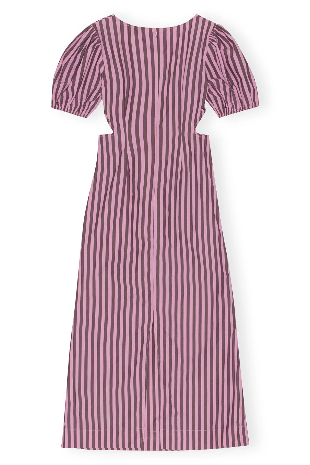 Cheap GANNI Gestreiftes Cutout-Kleid Aus Cotton Bonbon