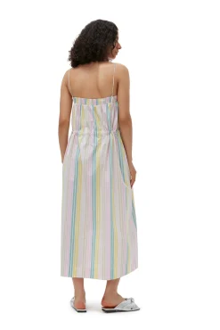 Cheap GANNI Gestreiftes Maxi-Tragerkleid Aus Cotton Multicolour