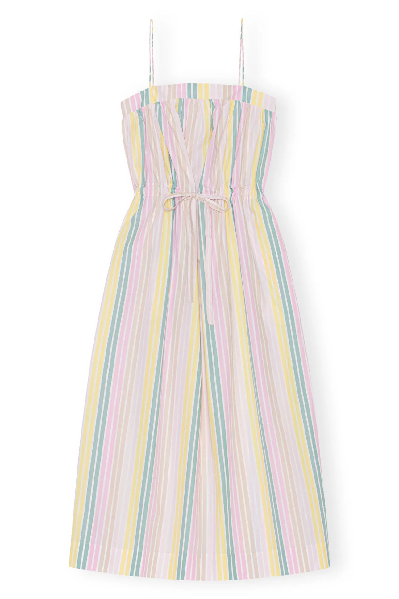 Cheap GANNI Gestreiftes Maxi-Tragerkleid Aus Cotton Multicolour