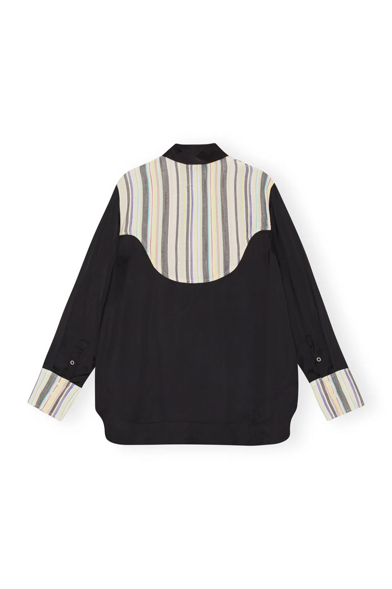 Fashion GANNI Gestreiftes Mix-Slub-Hemd Lily Green