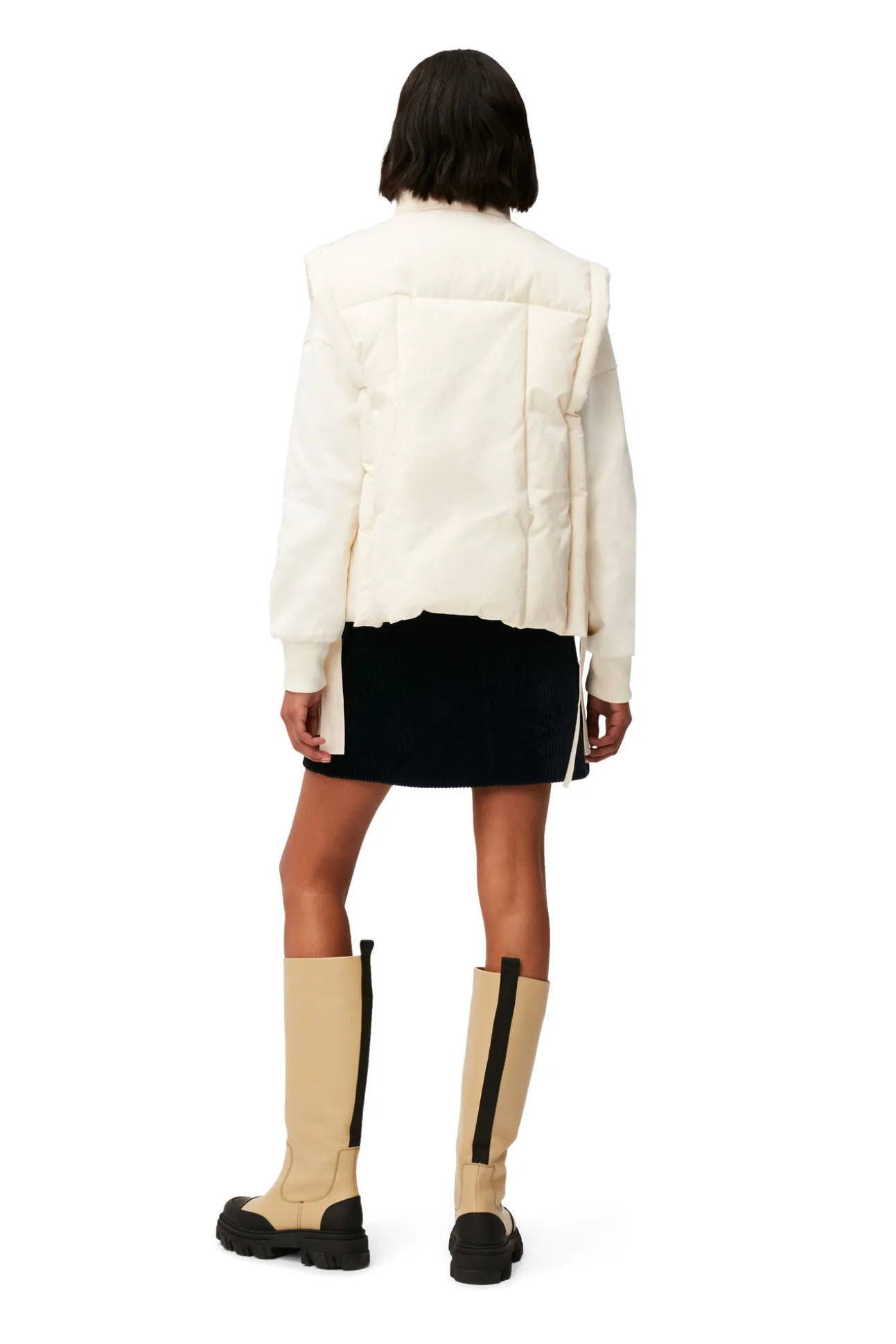 Clearance GANNI Glanzende Puff-Weste In Oversize-Passform Buttercream