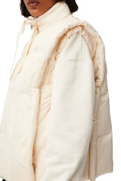 Clearance GANNI Glanzende Puff-Weste In Oversize-Passform Buttercream