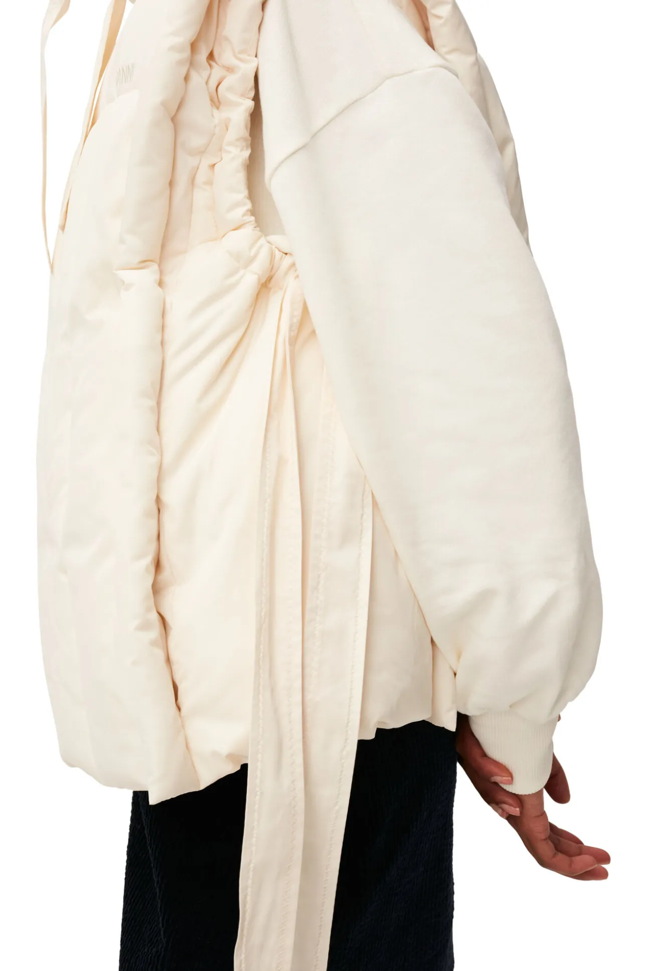 Clearance GANNI Glanzende Puff-Weste In Oversize-Passform Buttercream
