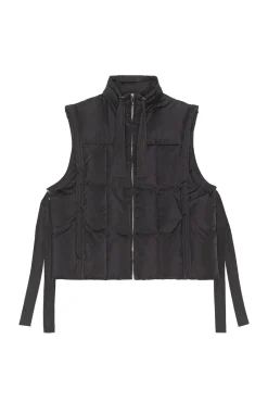Flash Sale GANNI Glanzende Puff-Weste In Oversize-Passform Black