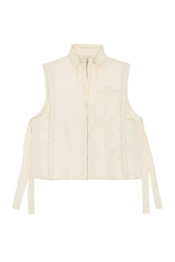 Clearance GANNI Glanzende Puff-Weste In Oversize-Passform Buttercream