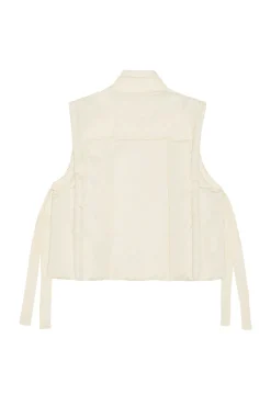Clearance GANNI Glanzende Puff-Weste In Oversize-Passform Buttercream