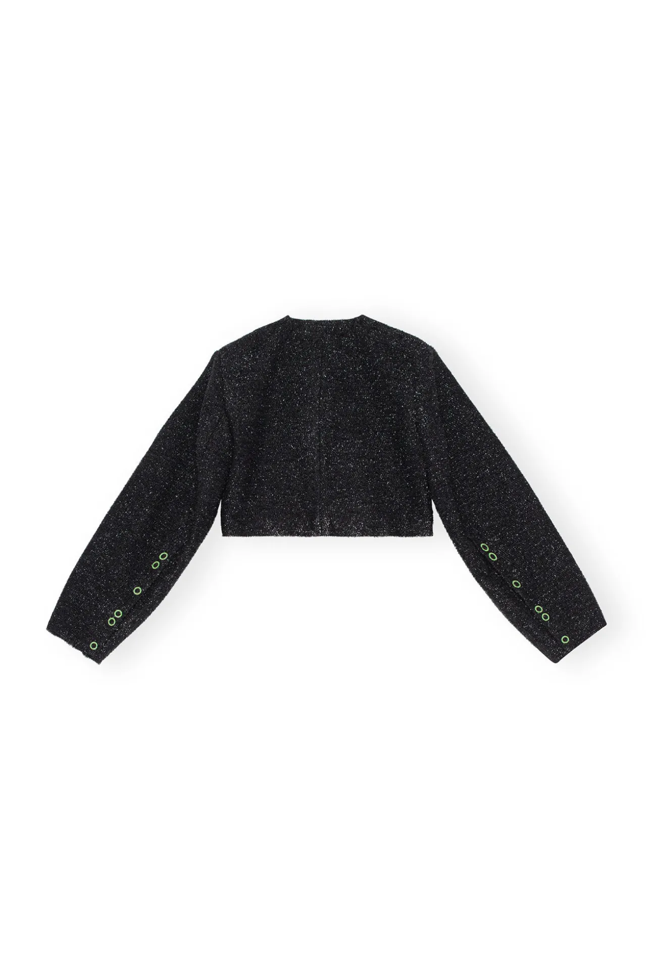 Fashion GANNI Glitzernder Crop-Blazer Black
