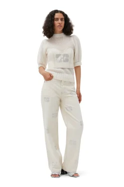 Outlet GANNI Glitzerndes Jeansoberteil Vanilla Ice