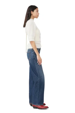 Outlet GANNI Glitzerndes Jeansoberteil Vanilla Ice