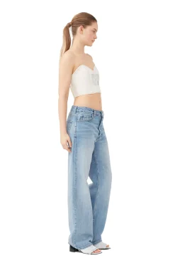 Outlet GANNI Glitzerndes Jeansoberteil Vanilla Ice