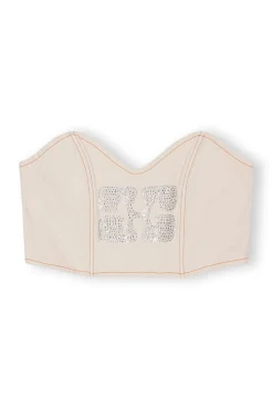 Outlet GANNI Glitzerndes Jeansoberteil Vanilla Ice