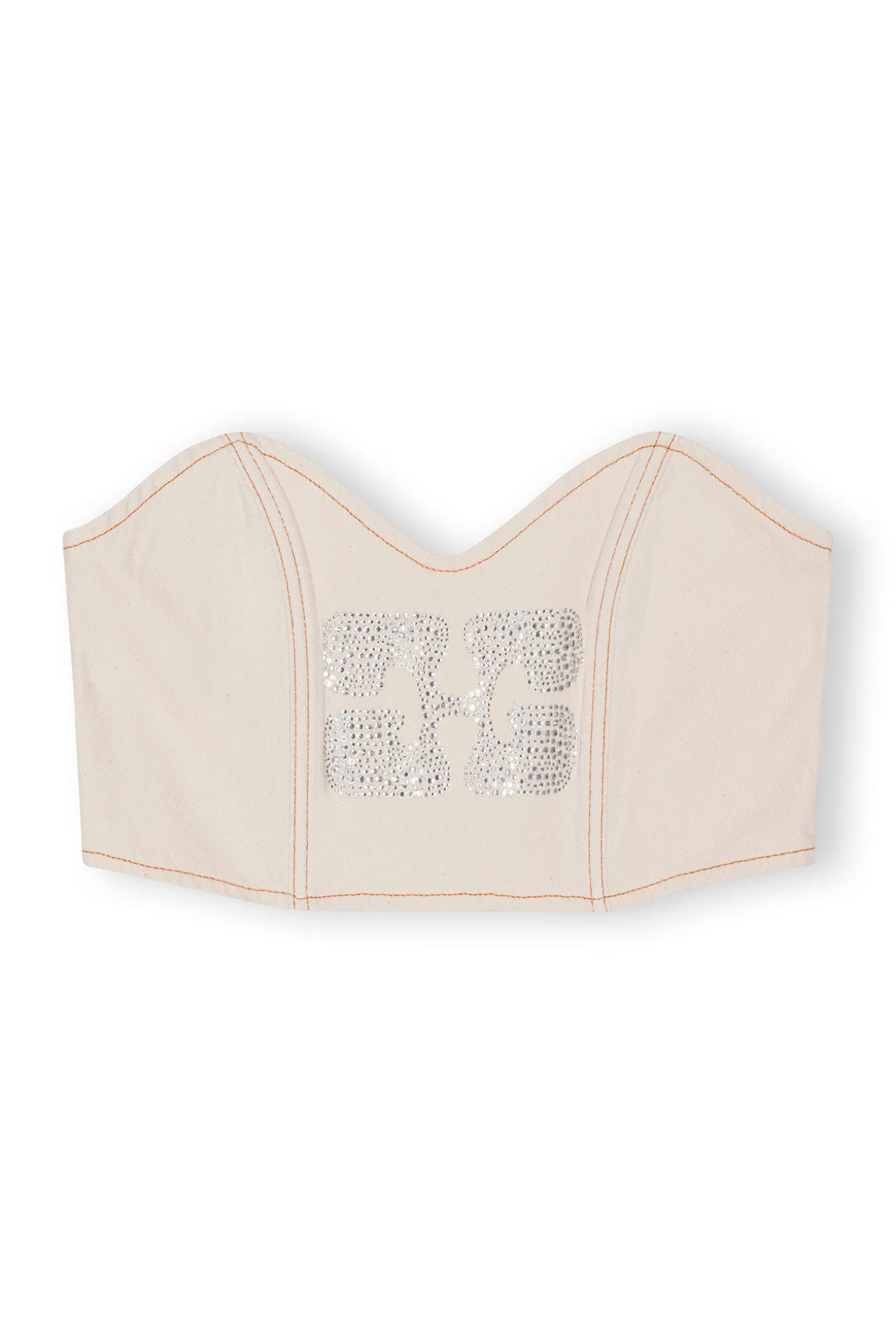 Outlet GANNI Glitzerndes Jeansoberteil Vanilla Ice