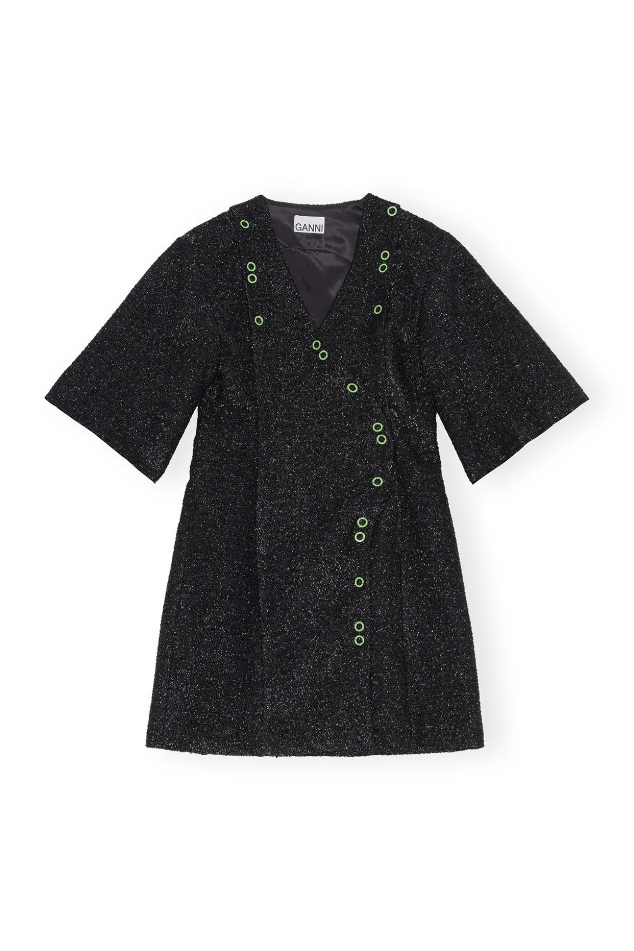 Hot GANNI Glitzerndes Minikleid Black