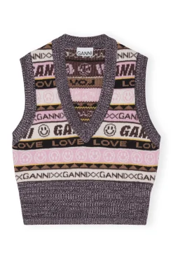 Discount GANNI Grafik-Weste Mit V-Ausschnitt Petrified Oak