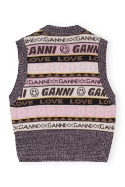 Discount GANNI Grafik-Weste Mit V-Ausschnitt Petrified Oak
