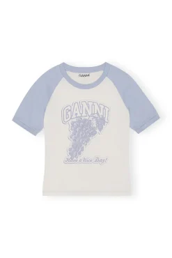 Flash Sale GANNI Grapes-Raglan-T-Shirt Egret