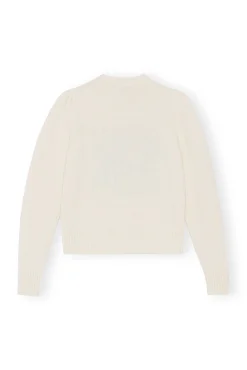 Best Sale GANNI Graphic Puff Shoulder World Egret
