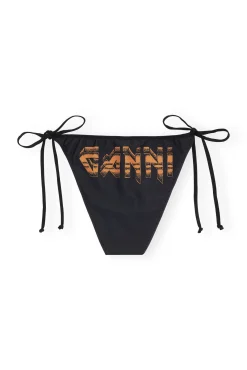 Clearance GANNI Graphic String Bikini Briefs Black