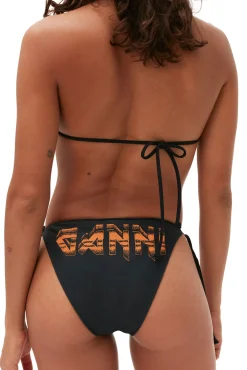 Cheap GANNI Graphic String Bikini Top Black