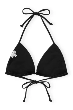Cheap GANNI Graphic String Bikini Top Black