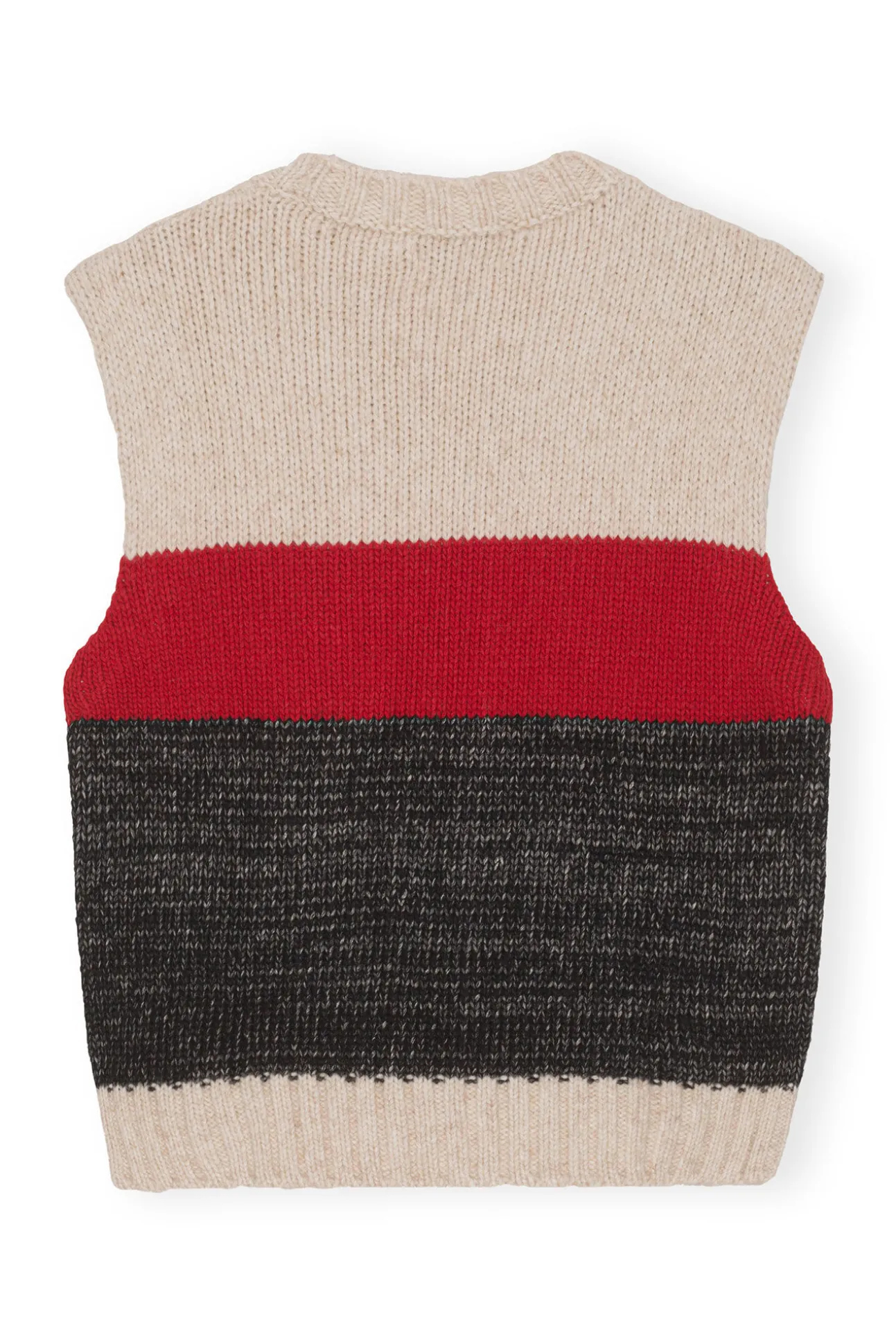 New GANNI Größe Weste Mit Zopfstrickmuster Black Melange