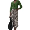 Best GANNI Gruner, Kurzer Geschnittener Melange-Strickcardigan Kelly Green