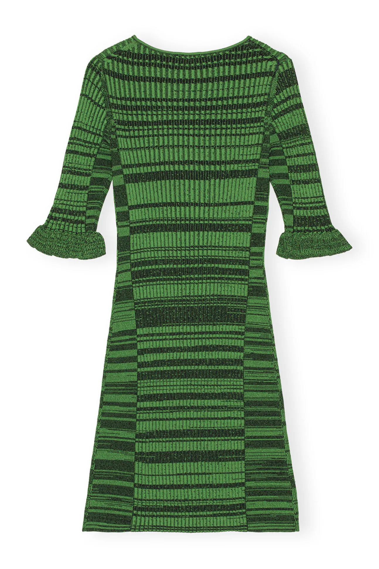 Discount GANNI Grunes Melange-Strick-Minikleid Kelly Green