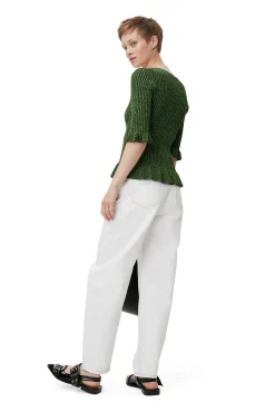 Best GANNI Grunes Volanttop Kelly Green
