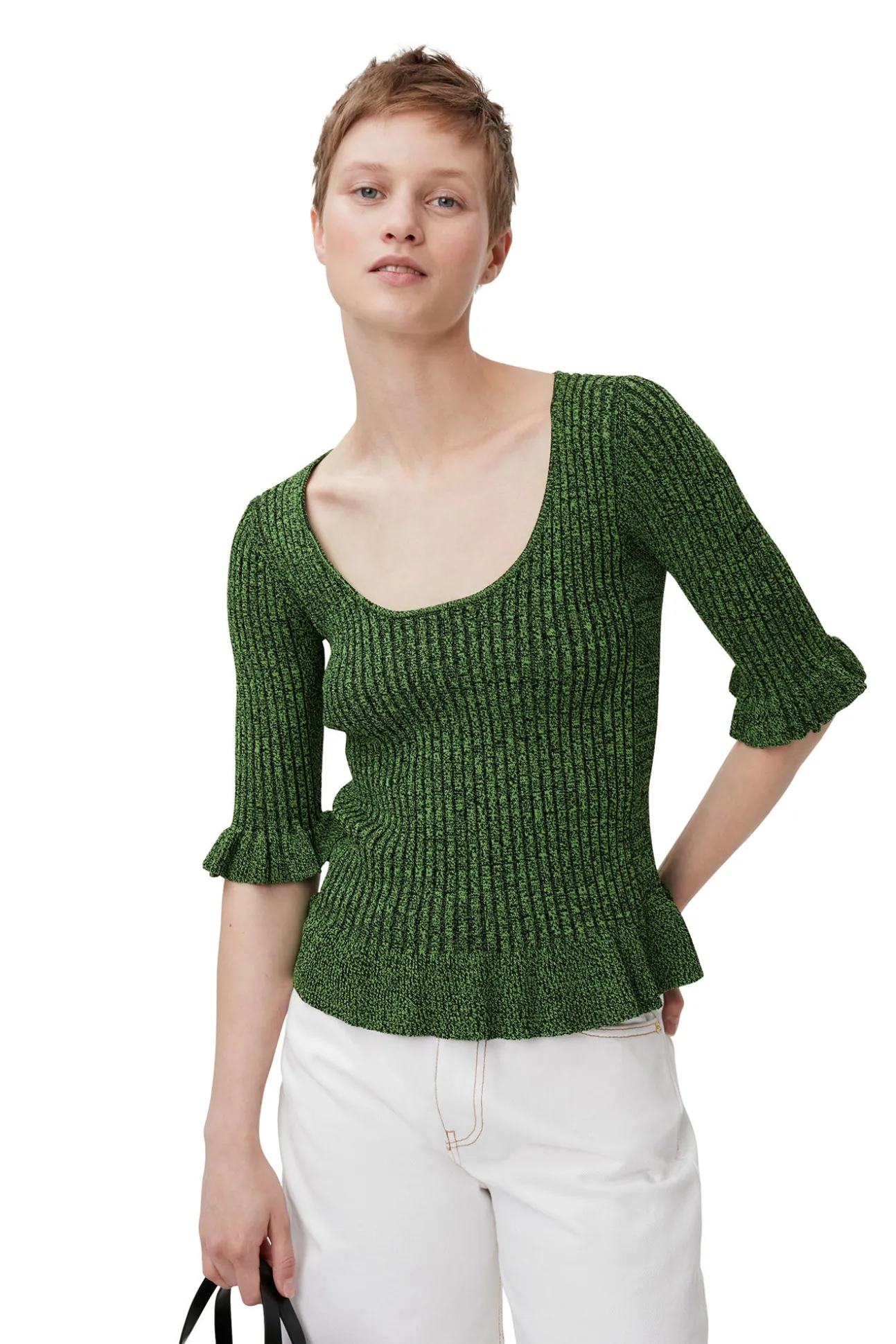 Best GANNI Grunes Volanttop Kelly Green