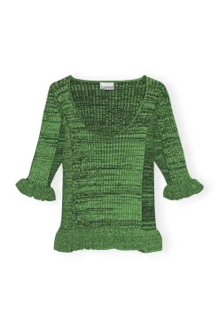 Best GANNI Grunes Volanttop Kelly Green
