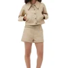 Flash Sale GANNI Gurtelshorts Aus Heavy Twill Pale Khaki