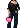 Shop GANNI Hakel-Oberteil Black