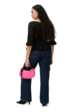 Shop GANNI Hakel-Oberteil Black
