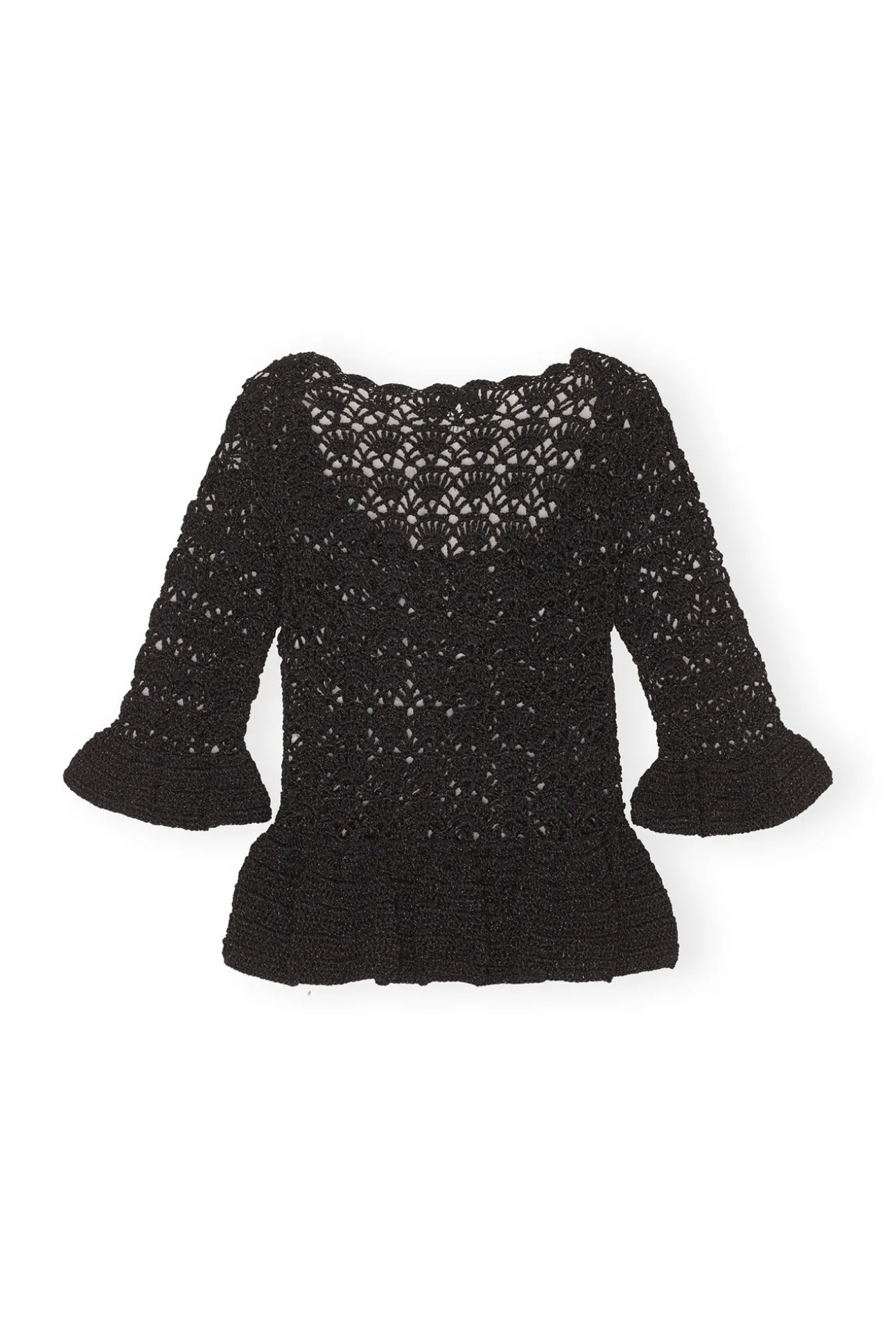 Shop GANNI Hakel-Oberteil Black